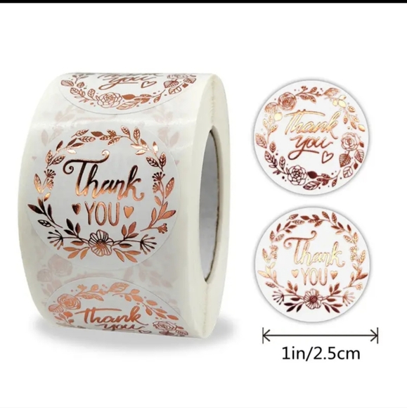 THANK YOU STICKERS. 500 PER ROLL! SHOW CUSTOMER APPRECIATION - Picture 4 of 4